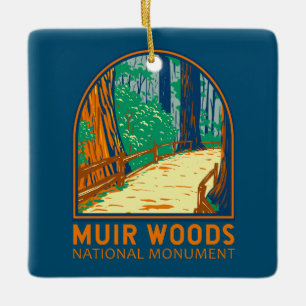 Muir Skogen National Monument California Emblem Julgransprydnad Keramik