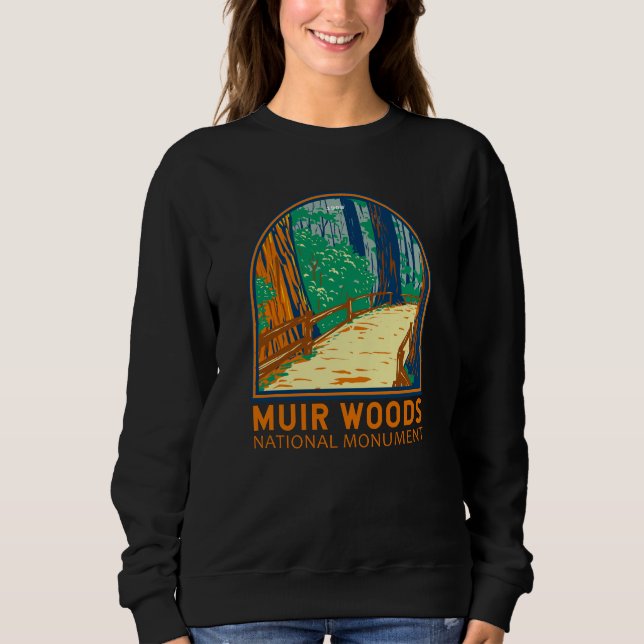 Muir Skogen National Monument California Emblem T Shirt (Framsida)