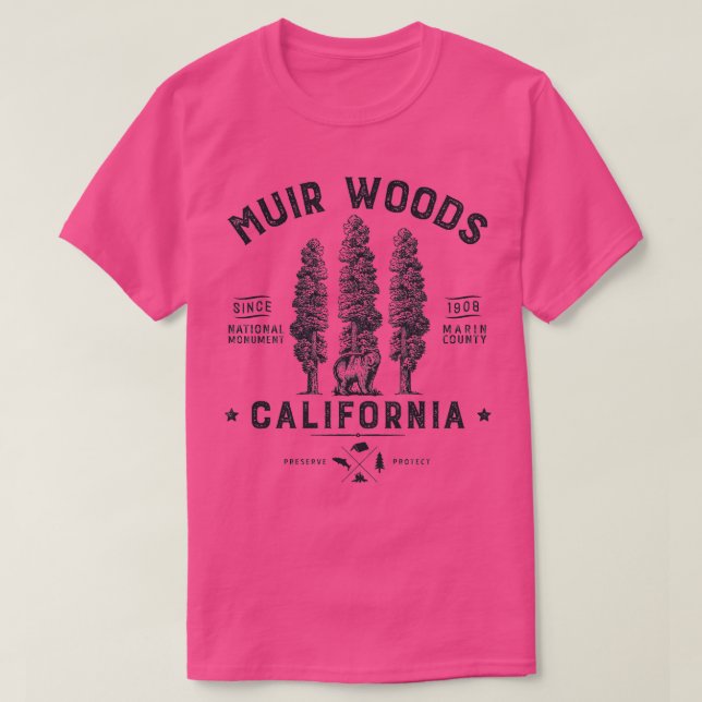 Muir Skogen National Monument California Redwood P T Shirt (Design framsida)