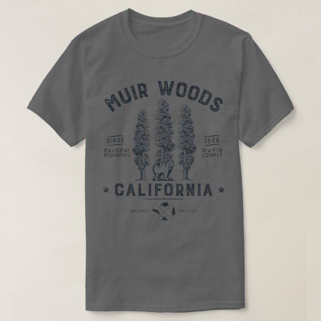 Muir Skogen National Monument California Redwood P T Shirt (Design framsida)