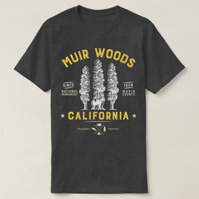 Muir Skogen National Monument California Redwood P T Shirt (Design framsida)