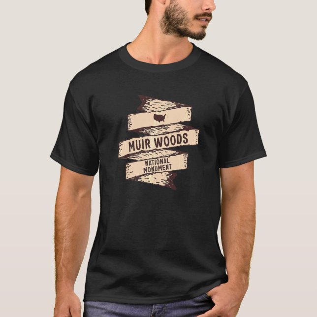 Muir Skogen National Monument California Vacation  T Shirt (Framsida)