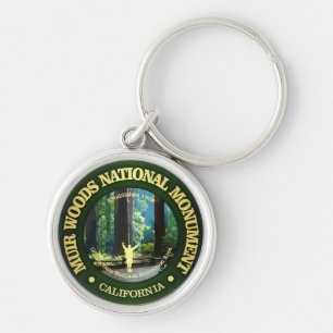 Muir Skogen nationalmonument Rund Silverfärgad Nyckelring