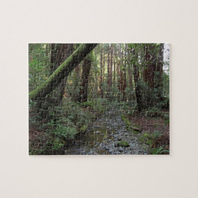 Muir Skogen Stream Forest Landcape Pussel (Horisontell)