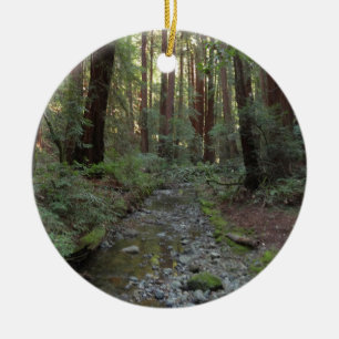 Muir Woods bäck skogslandskap Julgransprydnad Keramik