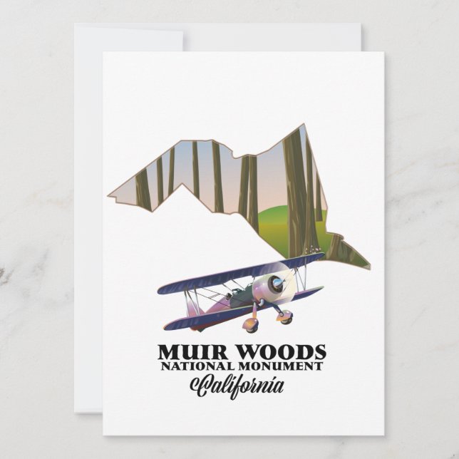 Muir Woods National Monument karta reseskylt. (Framsida)
