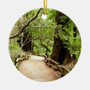 Muir Woods Path II Naturfotografi Julgransprydnad Keramik