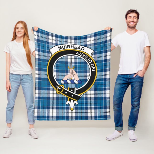 Muirheads klan blå tartan rutmönster fleecefilt (På plats)