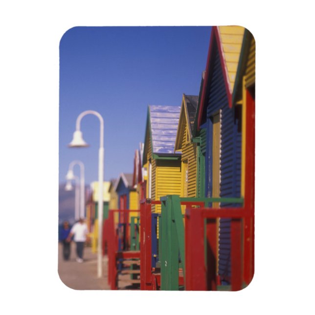 Muizenburg Bathing Boxes, nära Capetown, South Magnet (Vertikal)