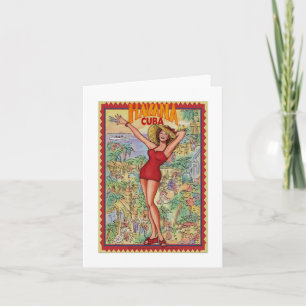 Mujer Havana: Vintage Cubano La Habana Tarjeta Kort
