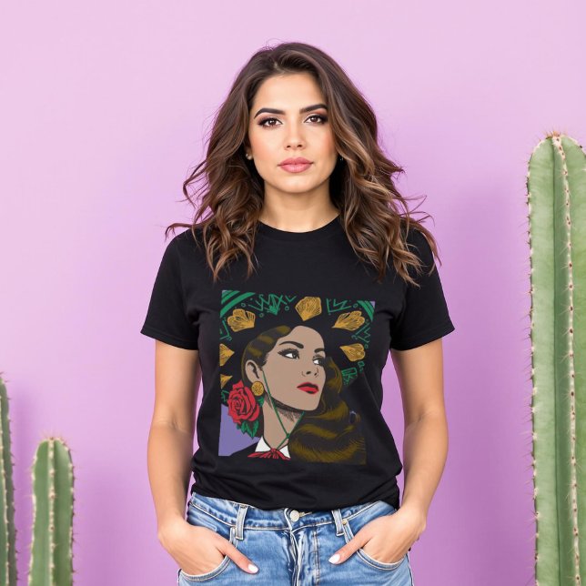 Mujer Mariachi Mexico Pop Art T Shirt (Mujer Mariachi Mexicana Pop Art T-Shirt.)