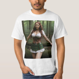 Mujer modelo celta en el bosque t shirt