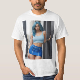 Mujer modelo posando t shirt
