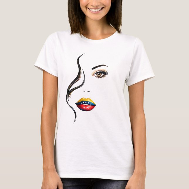 Mujer Venezolana Bella y Poderosa – VE T Shirt (Framsida)