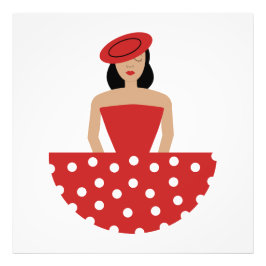 Mujer vestida con un traje de flamenco fototryck