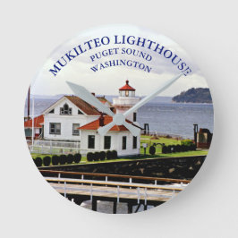 Mukilteo Lighthouse, Washington Clock Rund Klocka