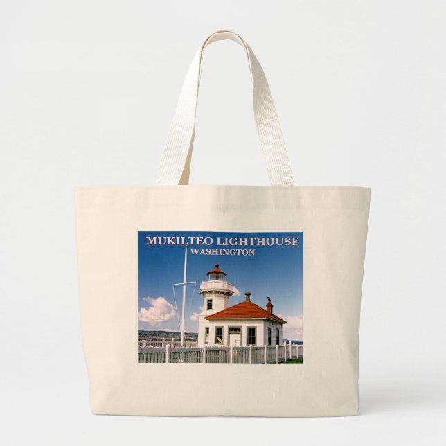 Mukilteo Lighthouse, Washington Jumbo Tote Bag Tygkasse (Framsidan)