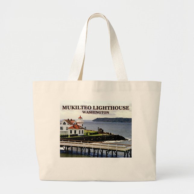 Mukilteo Lighthouse, Washington Jumbo Tote Bag Tygkasse (Framsidan)