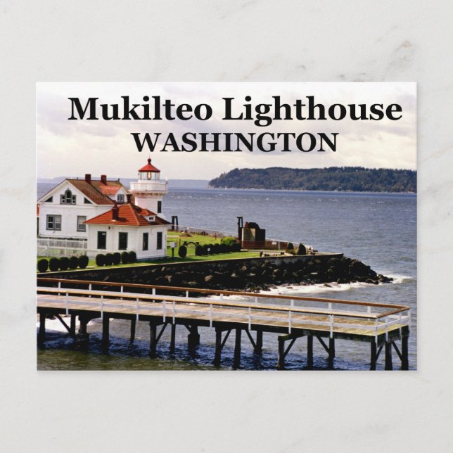 Mukilteo Lighthouse, Washington Postcard #1 Vykort (Framsida)