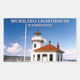 Mukilteo Lighthouse, Washington Stickers Rektangulärt Klistermärke