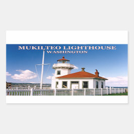 Mukilteo Lighthouse, Washington Stickers Rektangulärt Klistermärke