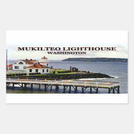 Mukilteo Lighthouse, Washington Stickers Rektangulärt Klistermärke