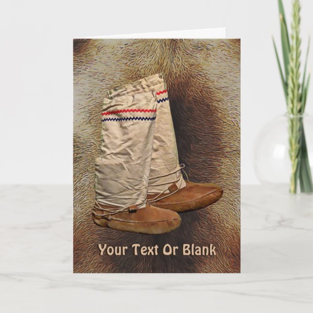 Mukluks på Cariboupäls Helgkort (Framsida)