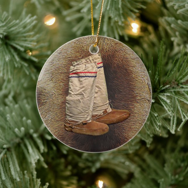 Mukluks På Renhud Julgransprydnad Keramik (Träd)