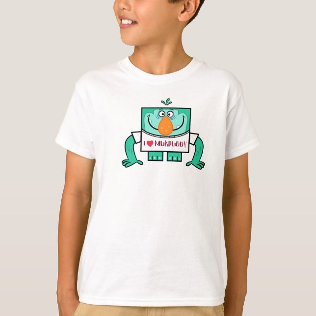 Mukpuddy - "l <3 Muk" Kids Ringer Shirt Tee (Framsida)