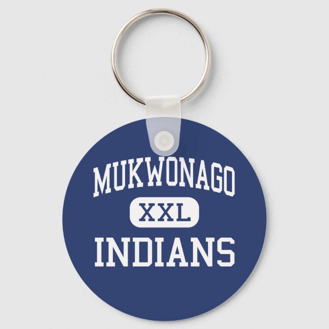 Mukwonago - indianer - Hög - Mukwonago Wisconsin Nyckelring (Framsida)