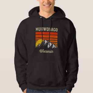 Mukwonago Wisconsin Retro City State Usa Hoodie