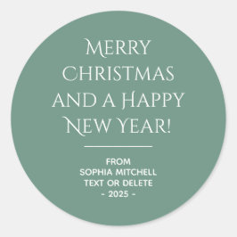 MUL Elegance - Ocean Teal-julklapp Runt Klistermärke
