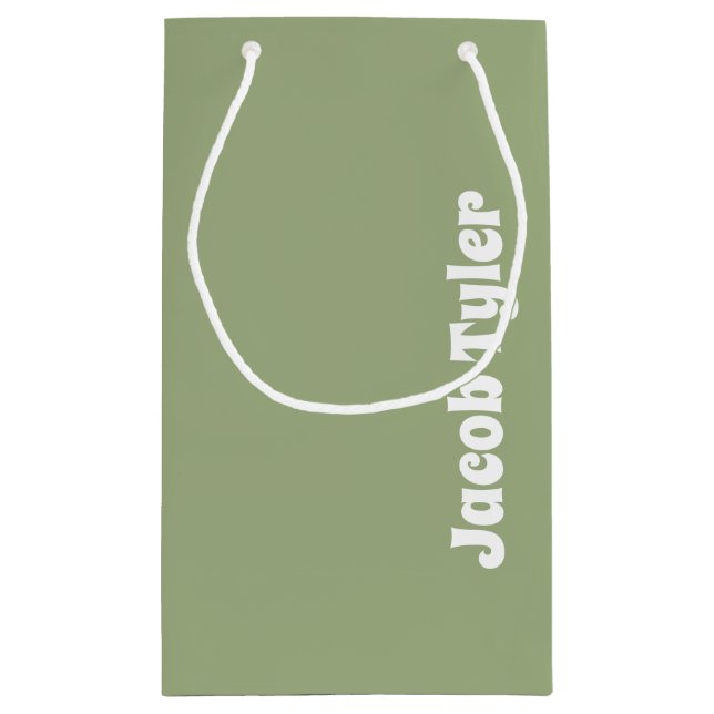 MUL-elegance - Small Tranquil Sage Namn Gift Bag (Baksidan)