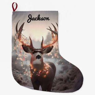Mul Hjort och Jul Ljus Stor Julstrumpa
