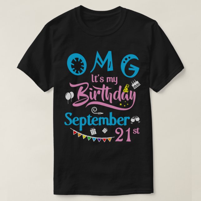MUL:s födelsedag Den 21 september Lycklig T Shirt (Design framsida)