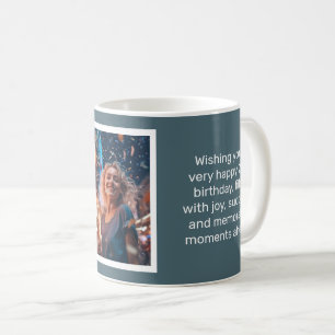 MUL-skiffer-blått Grattis på födelsedagen-kort Mug Kaffemugg