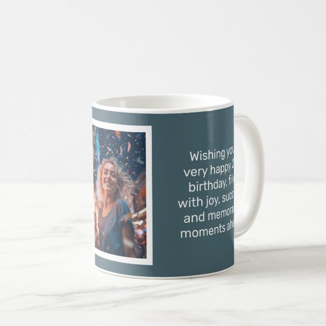 MUL-skiffer-blått Grattis på födelsedagen-kort Mug Kaffemugg (Framsida höger)