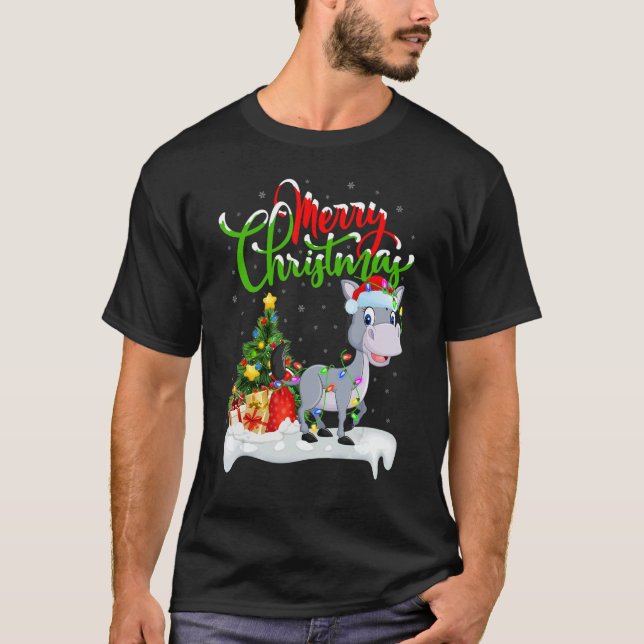Mula juldekorationer Santa Mula jul T Shirt (Framsida)