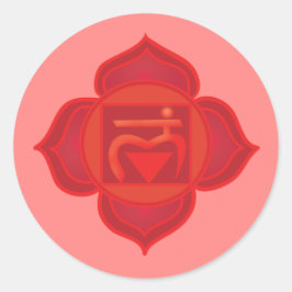 Muladhara eller Root Chakra Classic Round Sticker Runt Klistermärke