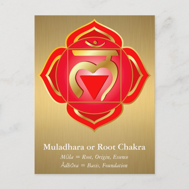 Muladhara eller Root Chakra vykort (Framsida)