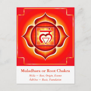 Muladhara eller Root Chakra-vykort Vykort
