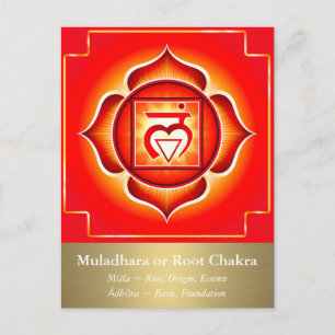 Muladhara eller Root Chakra-vykort Vykort