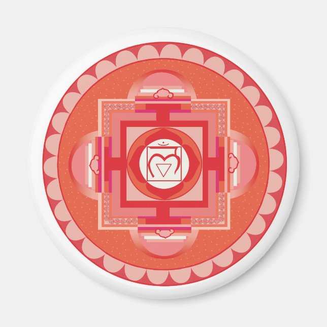 Mūlādhāra Mandala Chakra (Root chakra) Magnet (Framsidan)