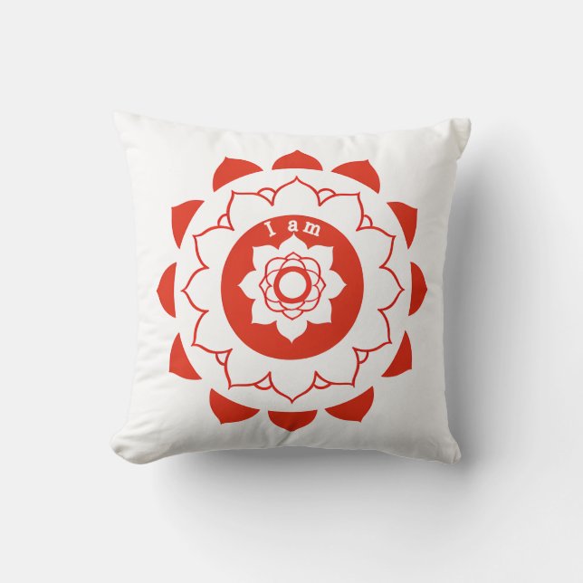 Muladhara Red Mandala Root Chakra Dekorativ kudde (Framsida)
