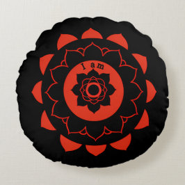 Muladhara Red Mandala Root Chakra Rund Kudde