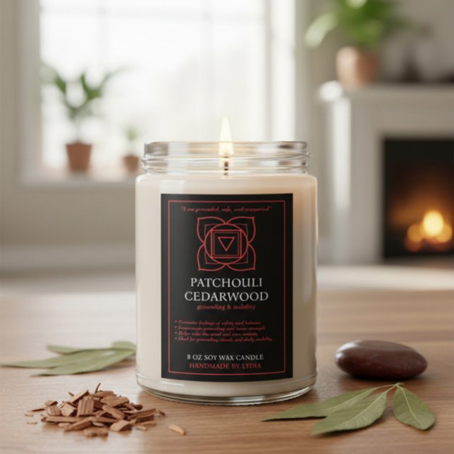 Muladhara Root Chakra Custom Candle Label  Mat Etikett (Skapare uppladdad)