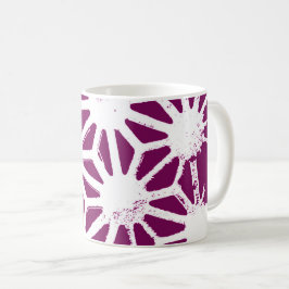 Mulberi och vitt geometriskt mönster kaffemugg