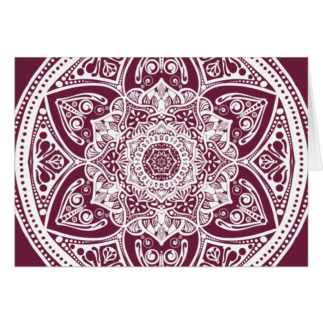 Mulberry Mandala Hälsningskort (Framsidan Horizontal)
