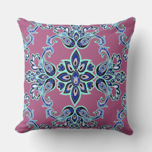 Mulberry Paisley Reversible Designer Pillow Kudde