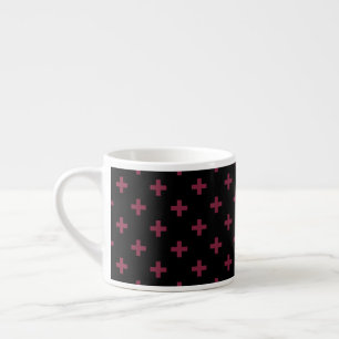 Mulberry polka kor på svart espressomugg